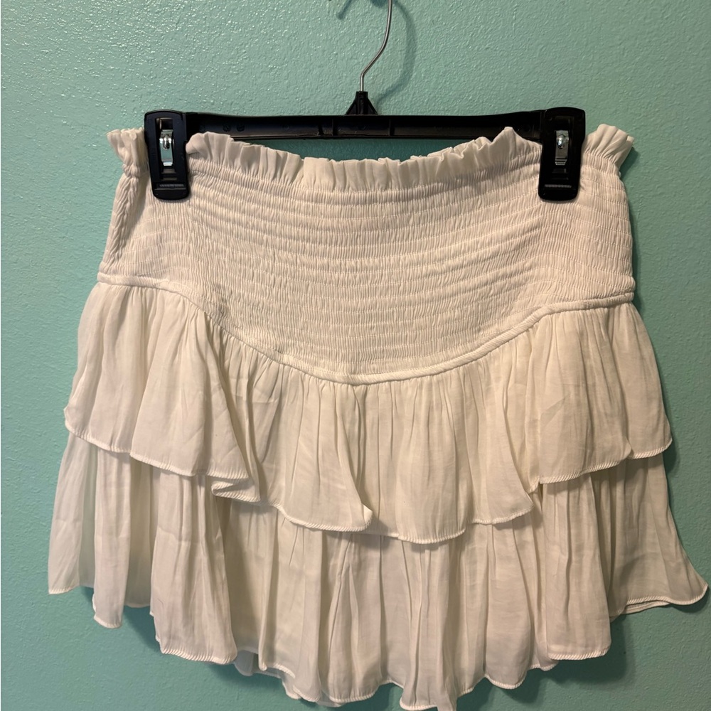 Eesome White Layered Mini Skirt